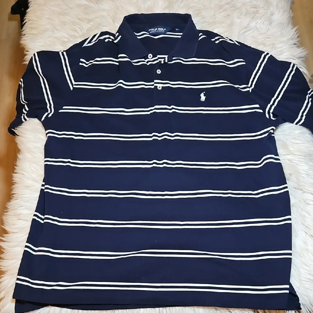 Polo Golf by Ralph Lauren Navy & White Striped Shirt – Size XL